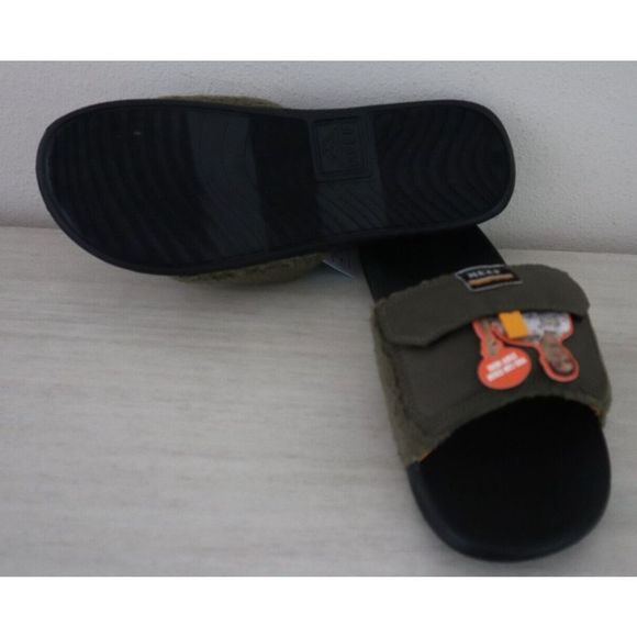 Reef CI9802 Men's Sz 12 Forrest Green Jacket Stash Slip-On Slide Sandals - Picture 3 of 10